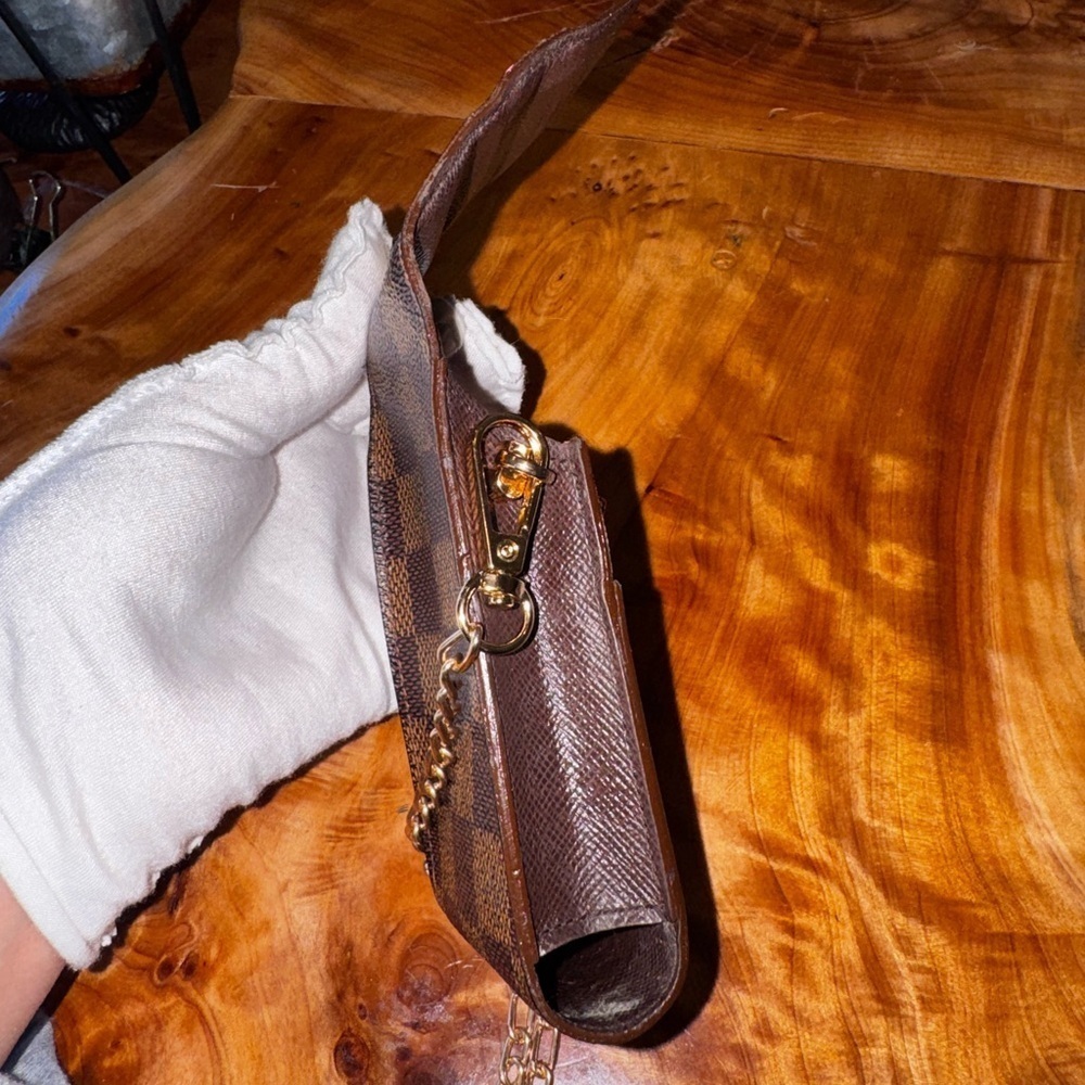 Louis Vuitton repurpose handpainted converted cigarette case brown DAMIER canvas - Picture 9 of 14